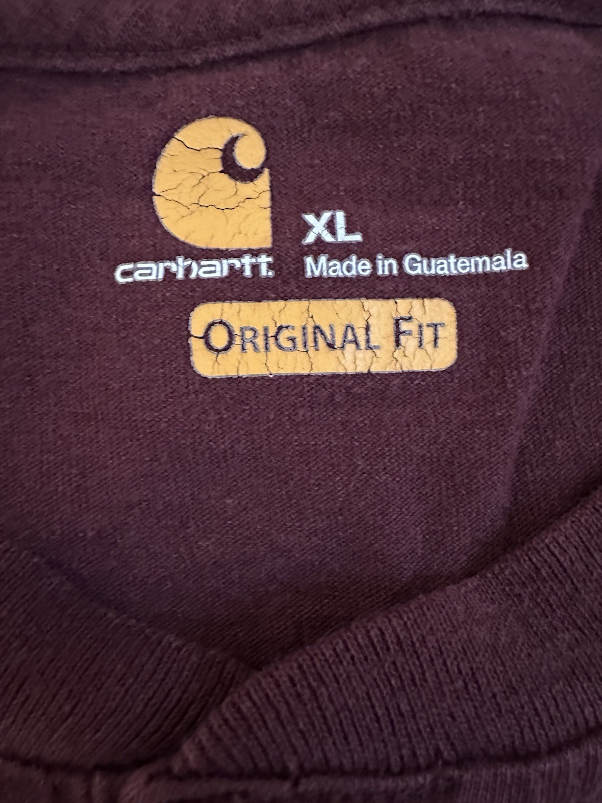 Carhartt Shirt Mens XL Short Sleeve Henley Crew Neck Buttons Workwear Red