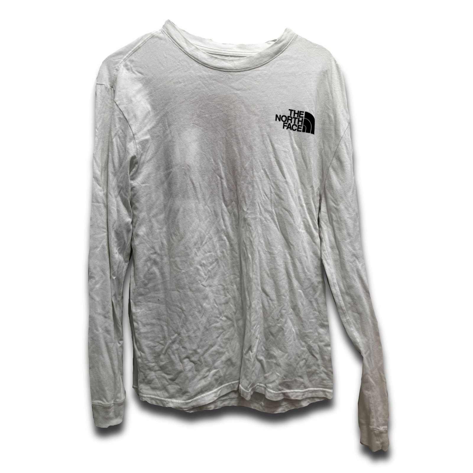 The North Face Long Sleeve T-Shirt White Red Logo Graphic Mens Size L