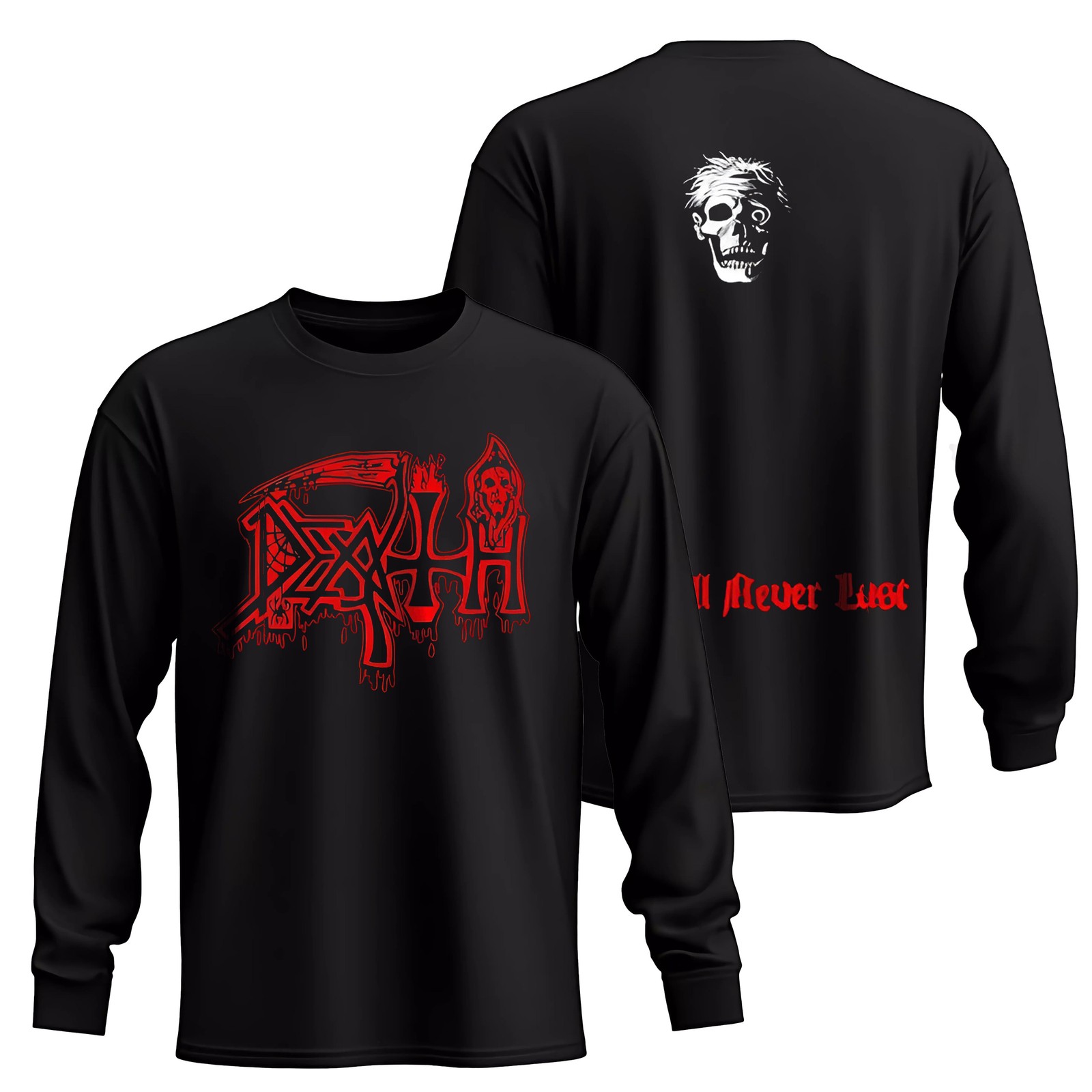 Authentic Death Life Will Never Last Long Sleeve T-Shirt S-2XL NEW