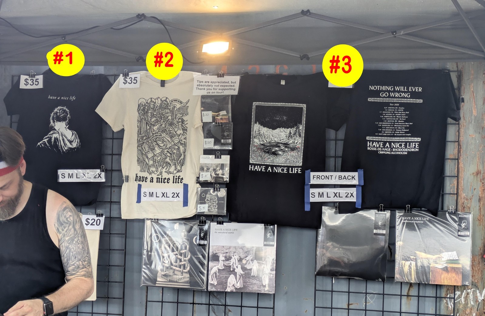Have a Nice Life Tour 2026 merch reprint T-shirt