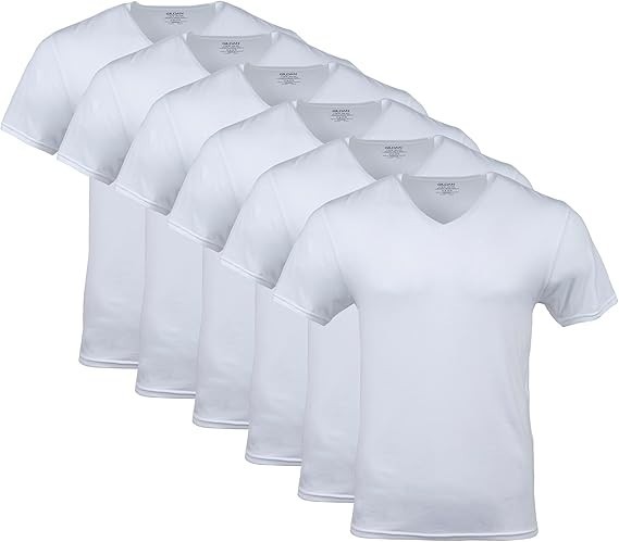6 Pack Gildan Men&rsquo;s Crew T-shirts, Multipack, Style G1100, White