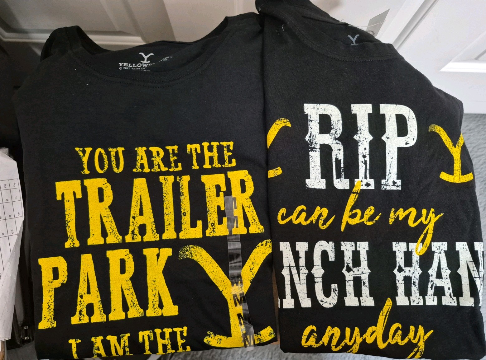 Yellowstone Rip « Trailer Park » Graphic WOMEN&rsquo;S Crew Neck Cotton Tees Black M