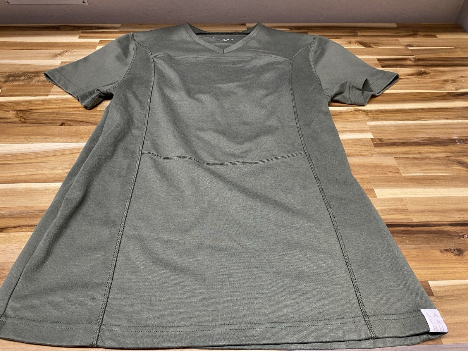 Lalabu Sage Green Kangaroo Pouch Blouse Shirt Top Medium Maternity Baby Carrier
