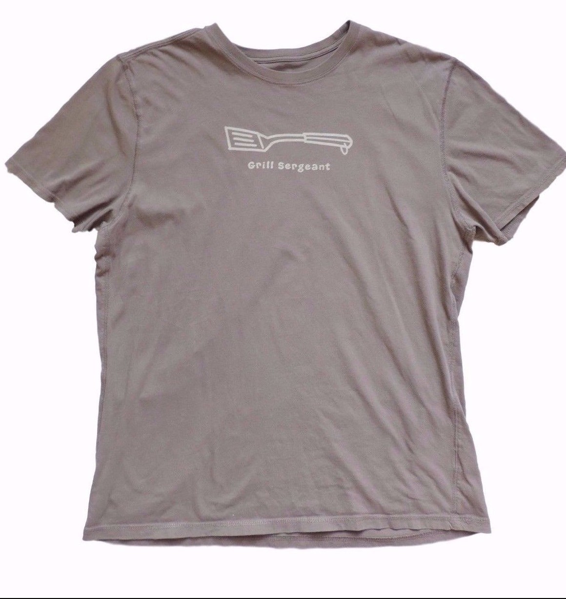 Life Is Good Sleep Shirt Mens Size Medium Brown Grill Sergeant Semi-Fitted