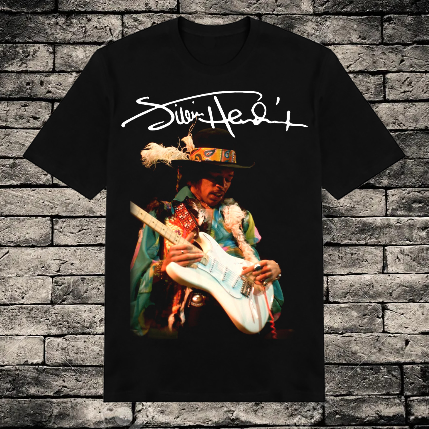 Jimi Hendrix Singer Cotton Gift For Fan Black All Size Unisex Tee Shirt TMB170