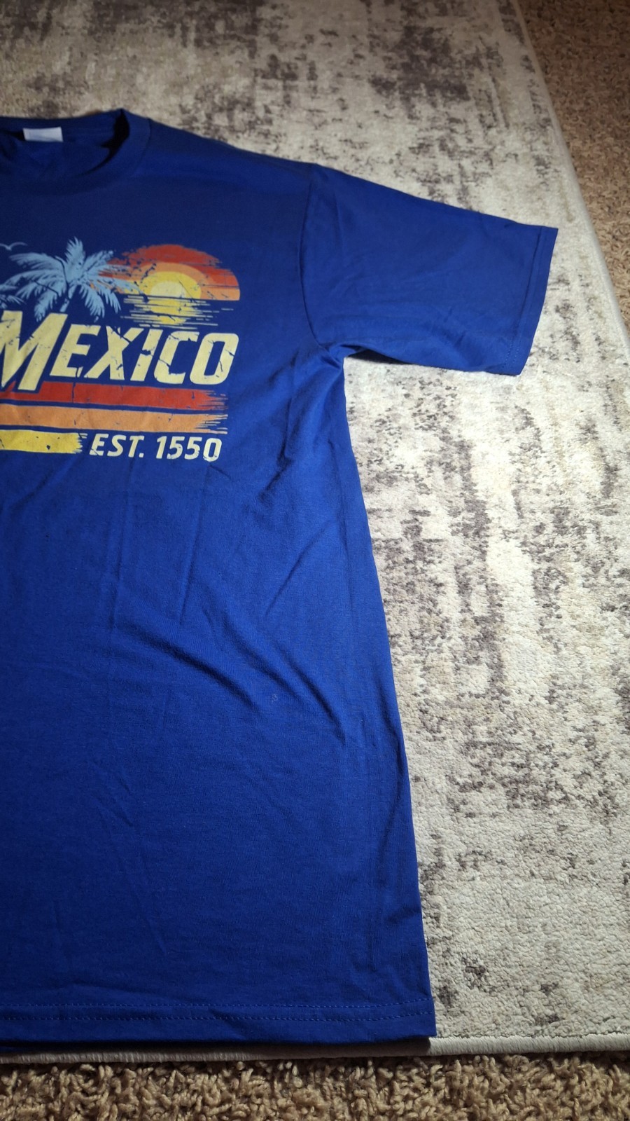 Gulf Of Mexico Retro Beach Present Unisex T-Shirt Blue Large Used