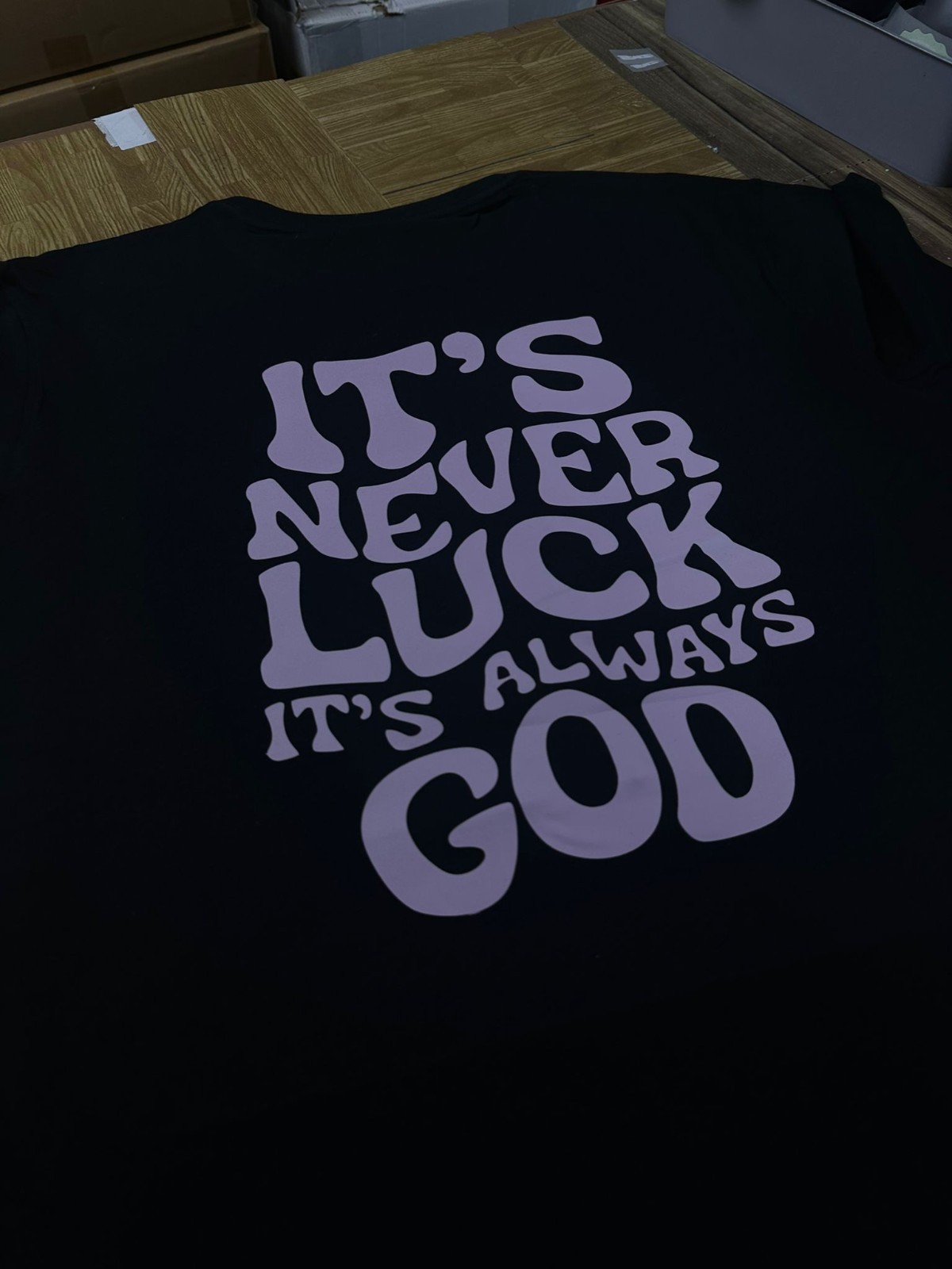 It&rsquo;s Never Luck It&rsquo;s Always God T-Shirt Christian Faith Religious Inspirational