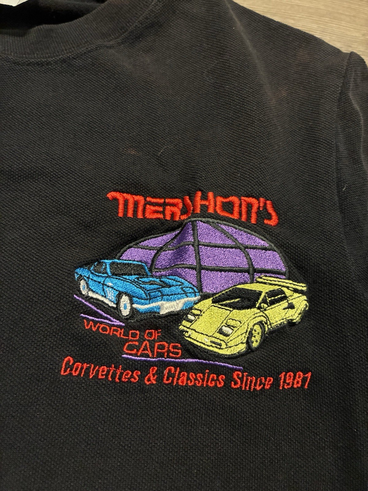 Vintage Corvette World Of Cars T Shirt Men’s Size Small 90s 80s Embroidered