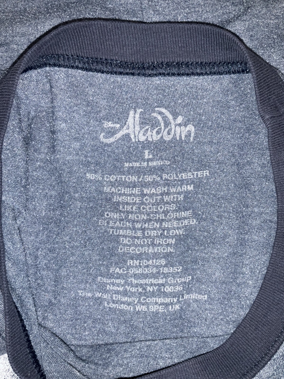 Aladdin Short Sleeve T-Shirt Men&rsquo;s Large Blue