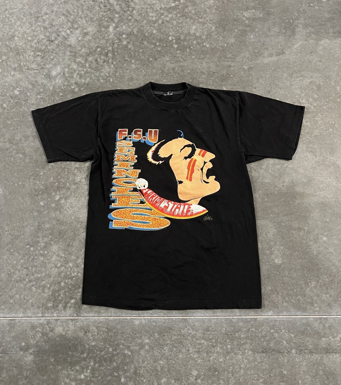 Rare Vintage FSU Seminoles Black Graphic T Shirt Florida State Tee