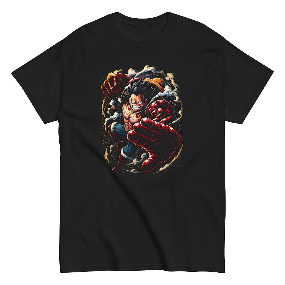 One Piece T-Shirt – Luffy Gear 4 – Boundman Fury Haki Strike