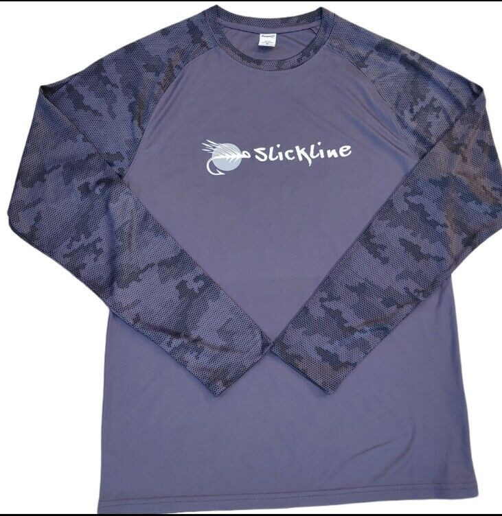 SLICKLINE Logo UPF 50+ UV Quick Dry Moisture Wick Cool Long Sleeve Fishing Shirt