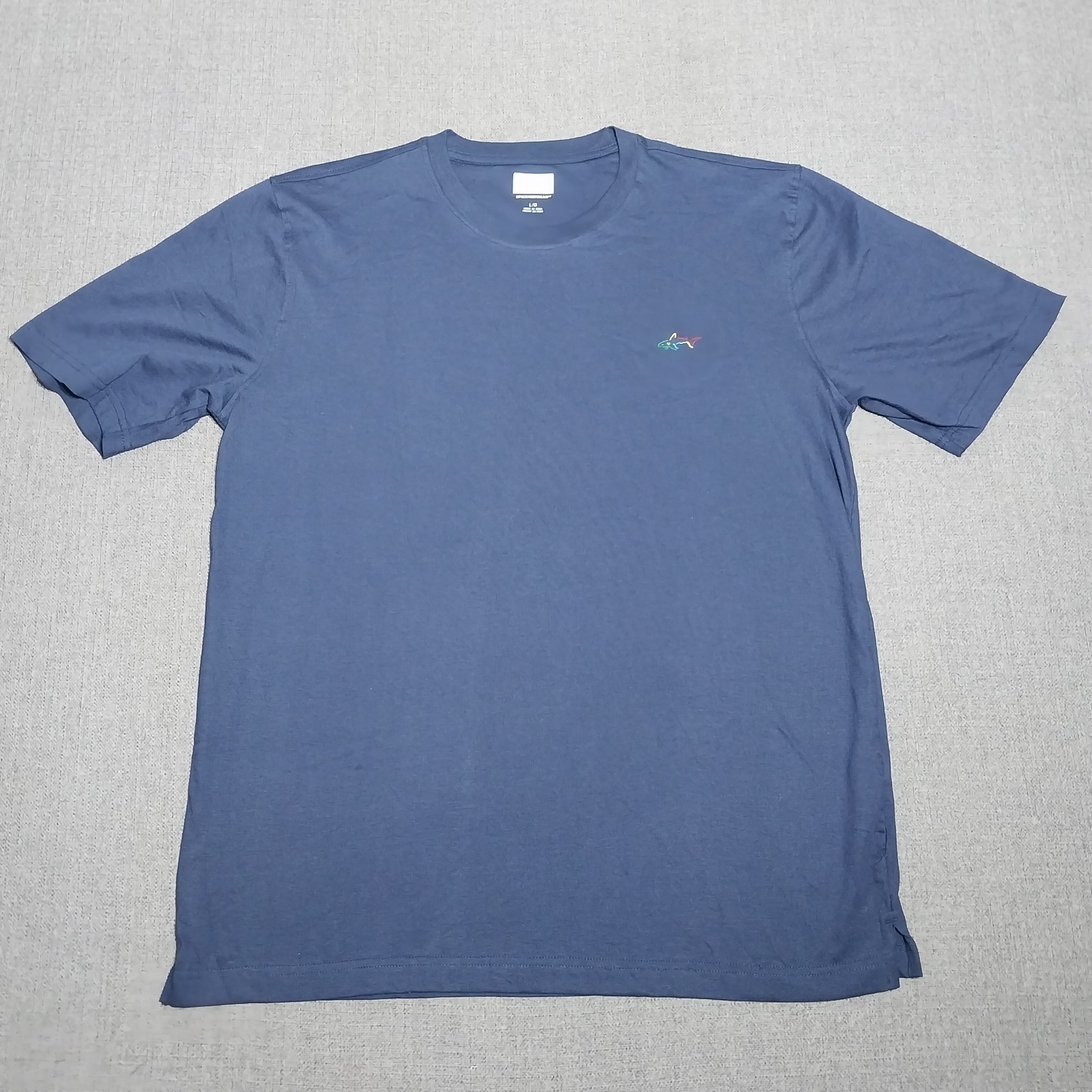Greg Norman Men&rsquo;s Crewneck Cotton T Shirt Navy Blue Short Sleeve Large