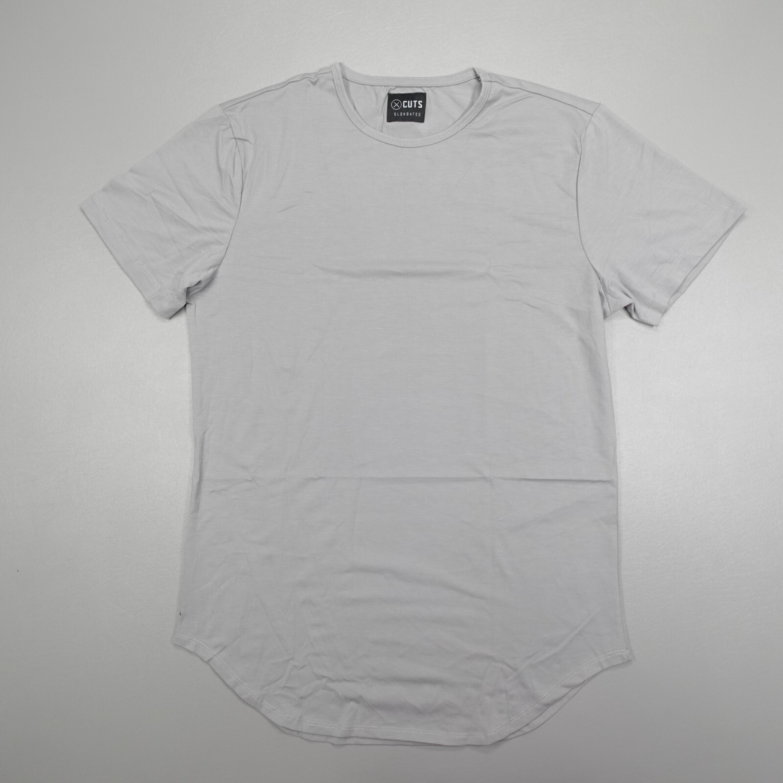Cuts Clothing Elongated Short Sleeve Tee Crew Neck Stretch Granite Slim Fit