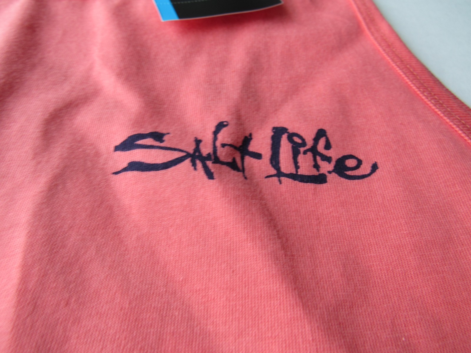 Salt Life Mens One Cast At A Time 100% Cotton Salmon Large Tank Top Nwt