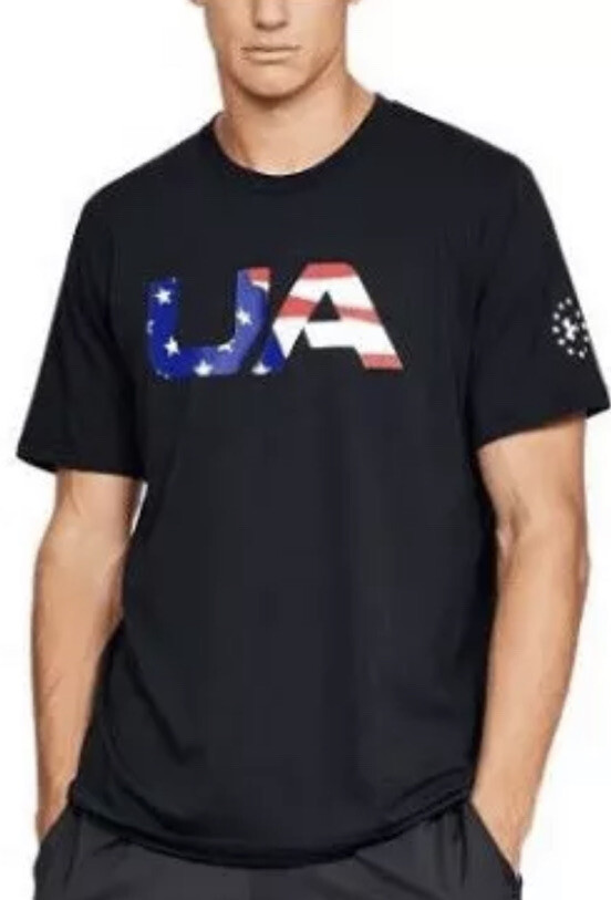 Under Armour Men&rsquo;s Athletic UA Freedom USA T-Shirt S/S 1333352 Black Small NWT