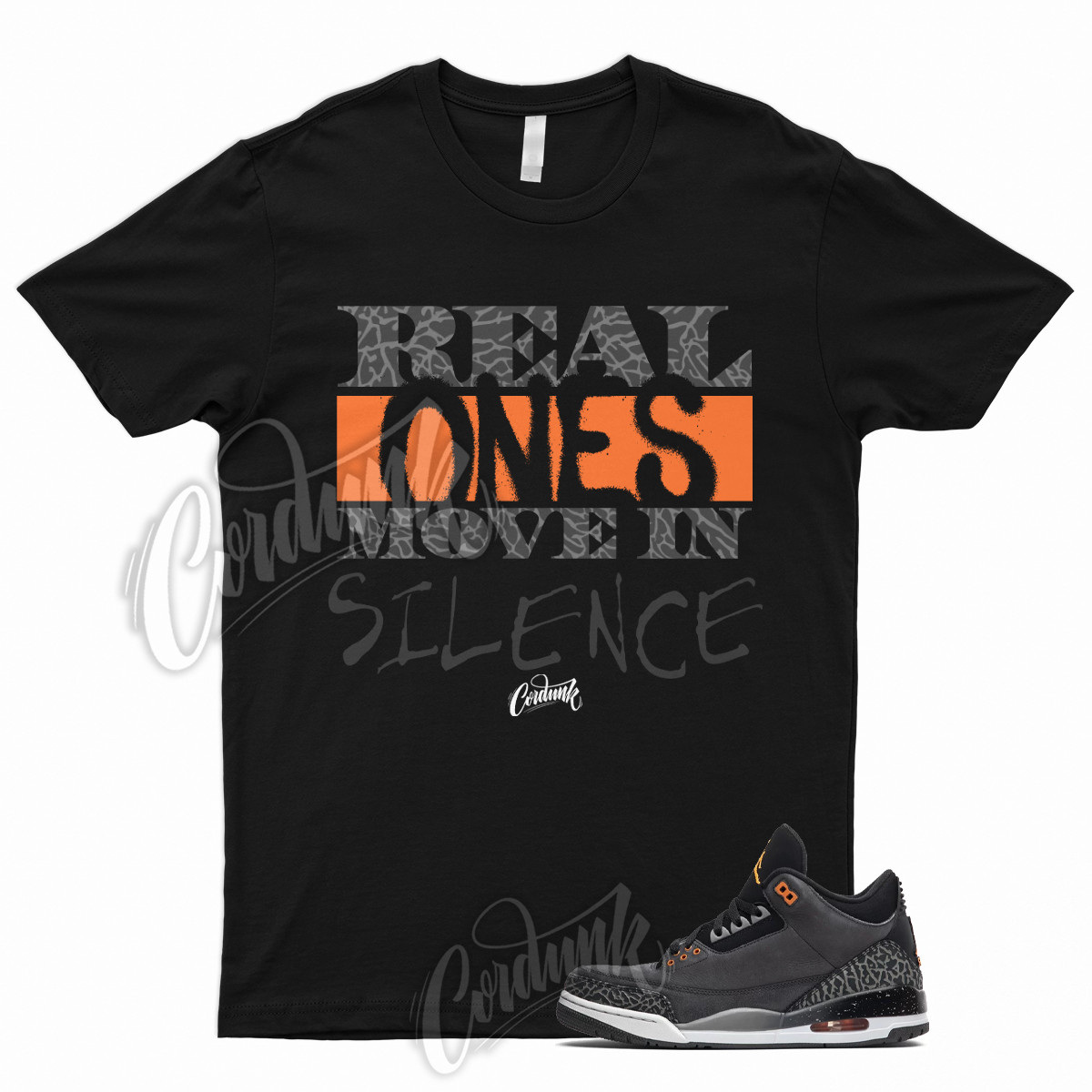 R1 T Shirt for 3 Retro Fear Pack Night Stadium Stadium Orange Black 2023 1