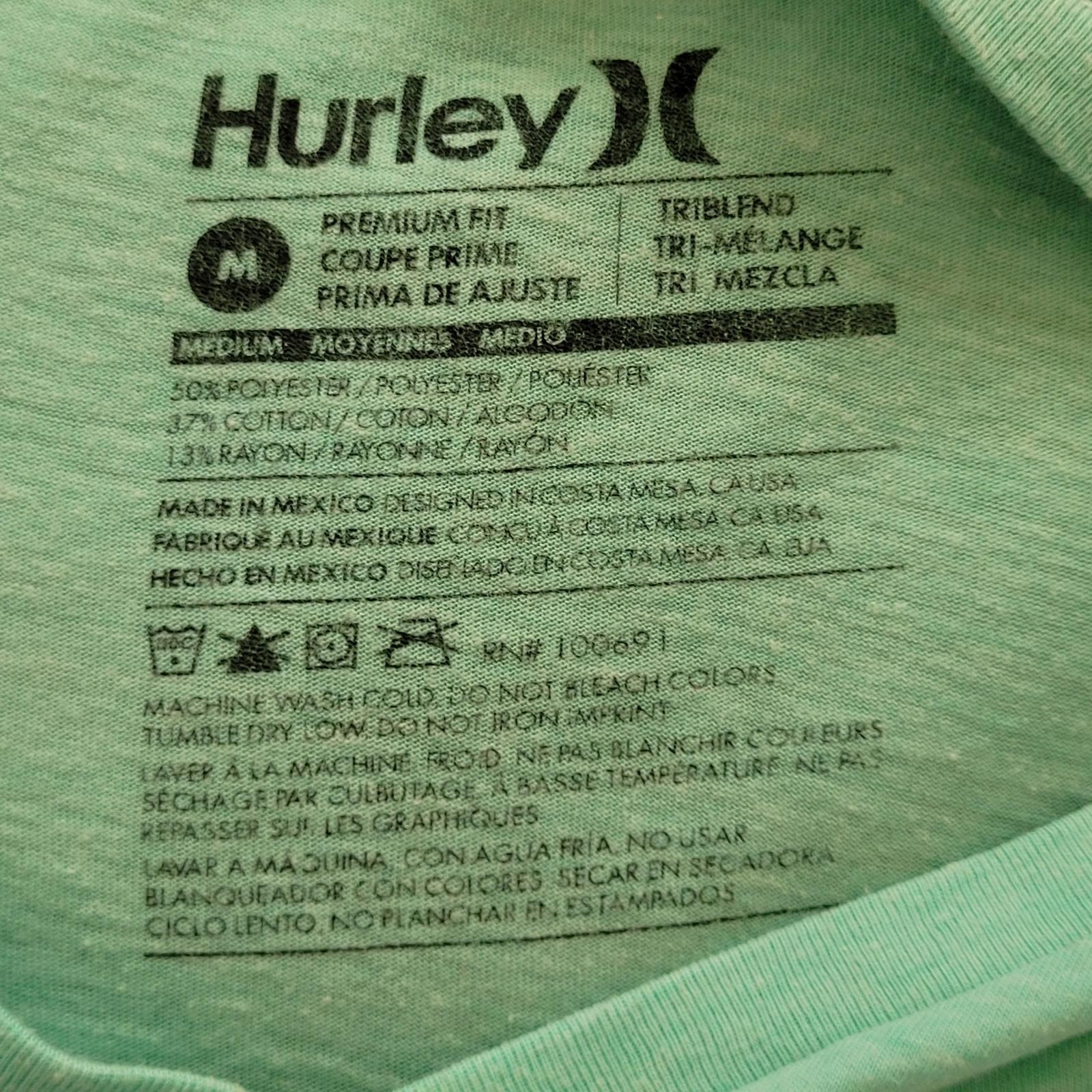 Hurley Men’s M Mint Green V-Neck Pocket T-Shirt Premium Fit