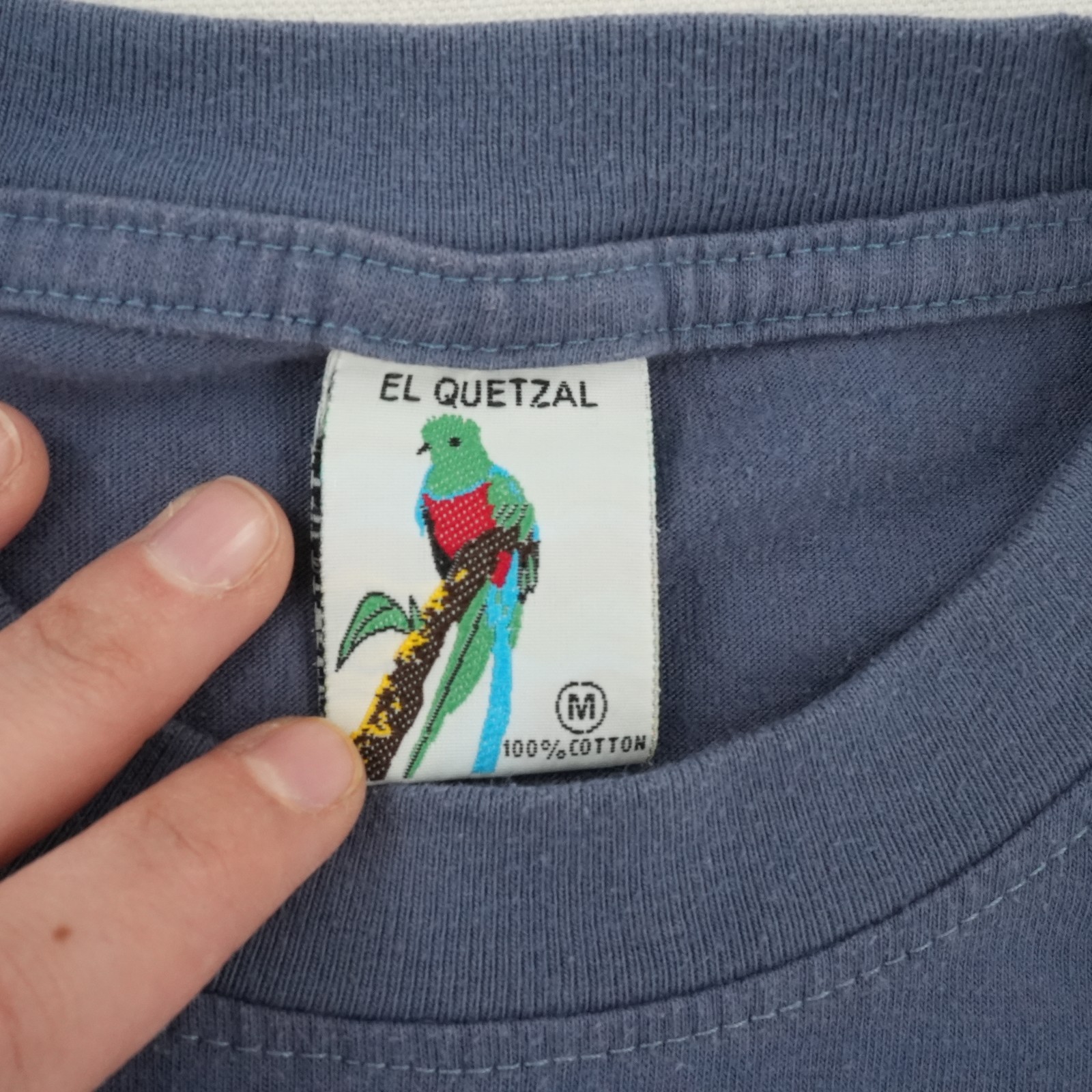 El Quetzal Blue Graphic T-Shirt Tikal Guatemala Design Size M