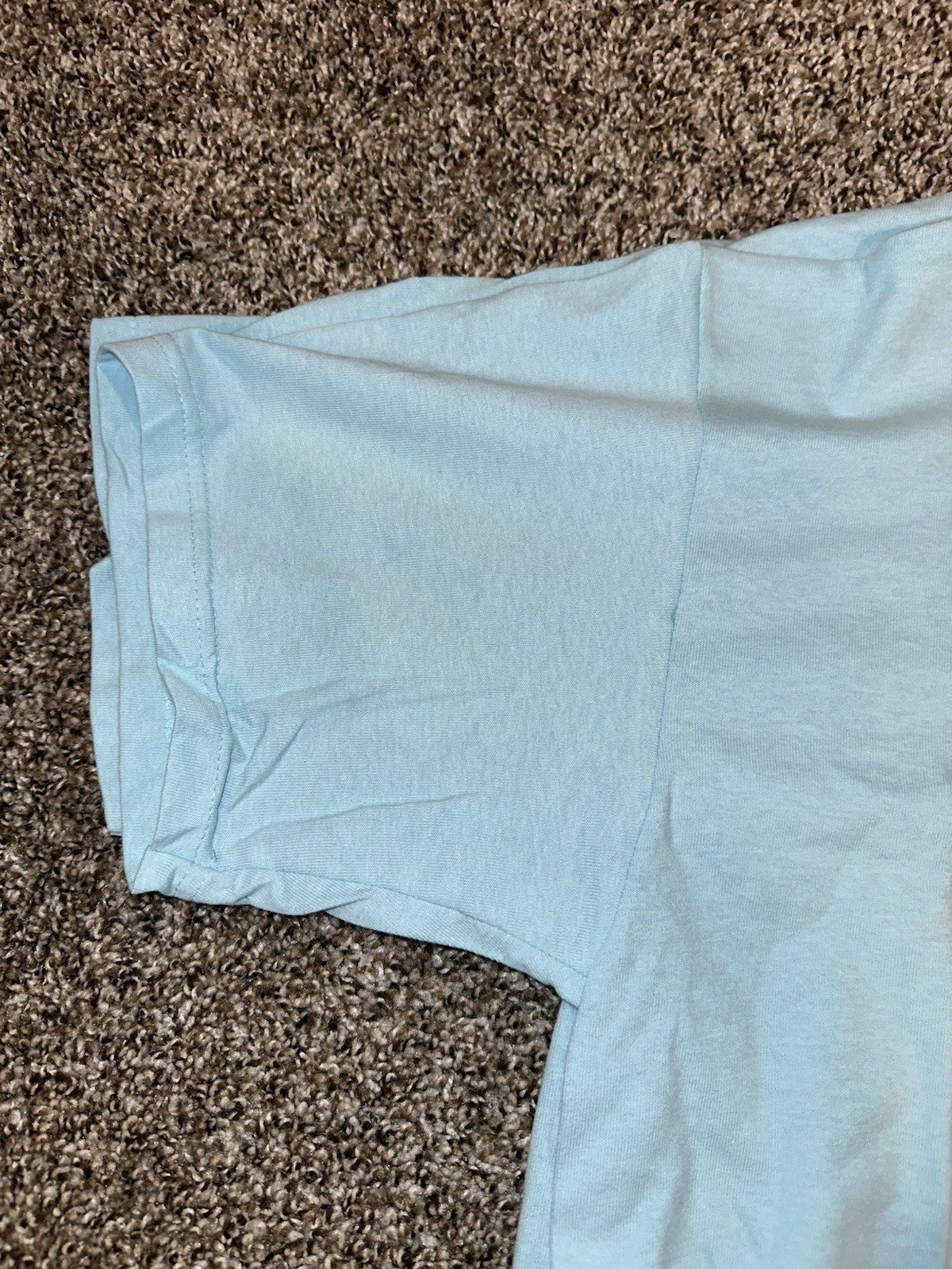 Deadstock Vintage 90s Mens Large Blank Short Sleeve T-Shirt Blue Cotton USA