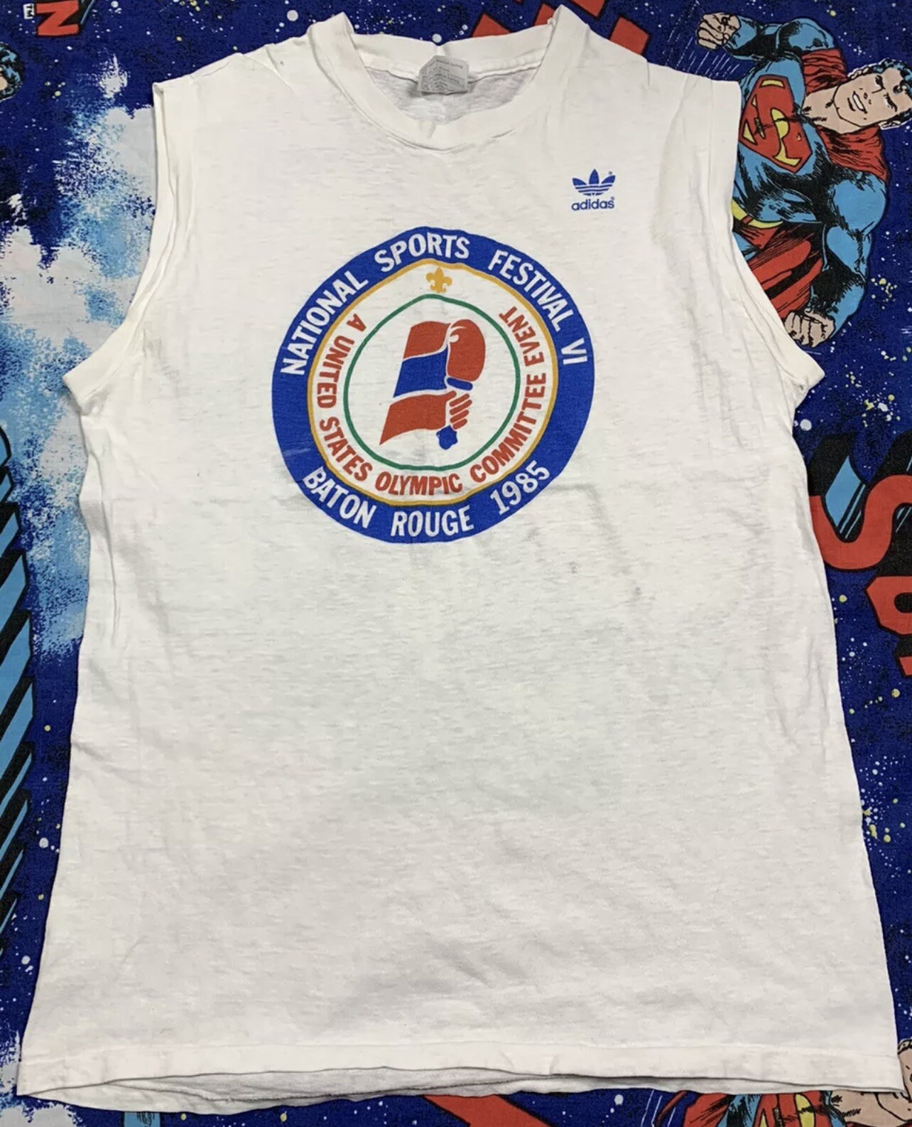Vintage 1985 Adidas National Sports Festival VI. Baton Rouge Tank Top Men&rsquo;s L