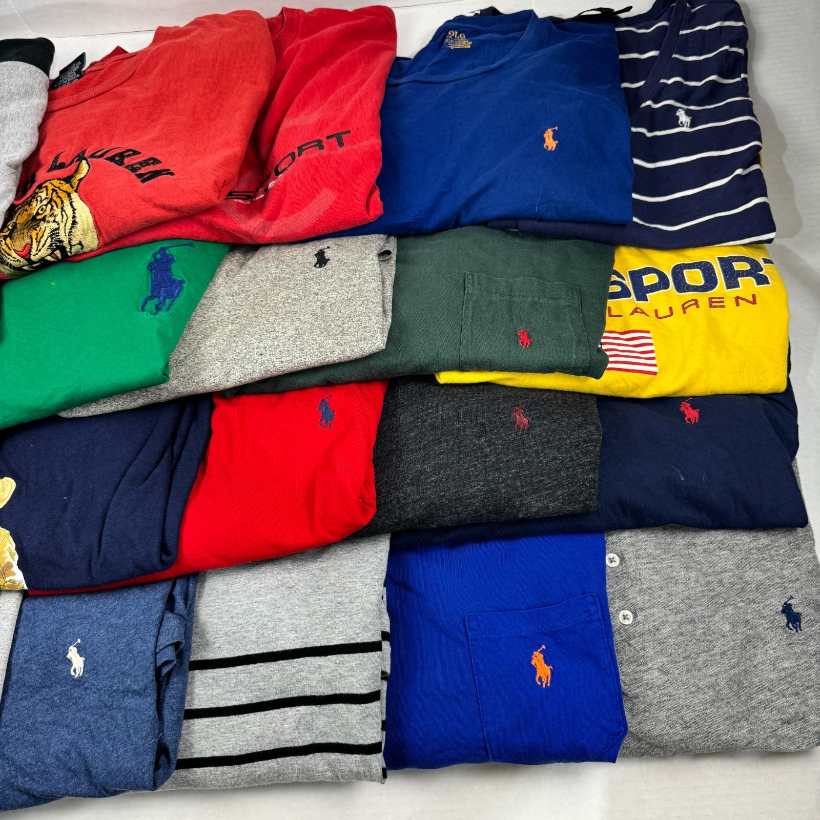 Wholesale Lot of 20 Ralph Lauren Men&rsquo;s Long Sleeve T-Shirts (Assorted Sizes)