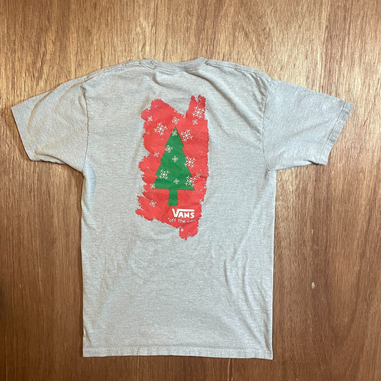 VANS Christmas Tree Medium Gray Short Sleeve T-Shirt