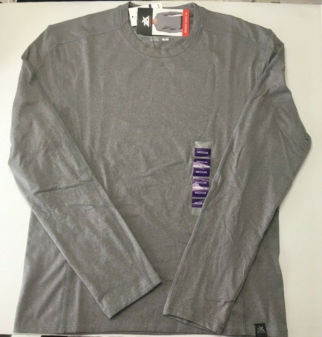 Mens Zeroxposur Brushed Fleece Stretch Layering T Shirt Gray Choose Size