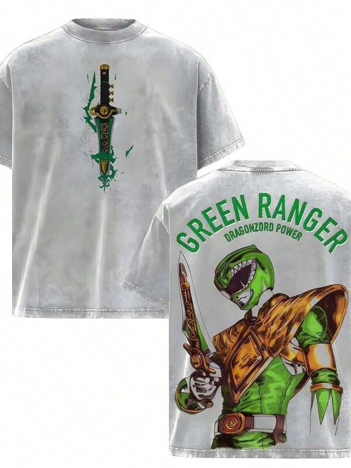 230g Pure Cotton Tee, Breathable Fresh Print Round Neck All Season Top