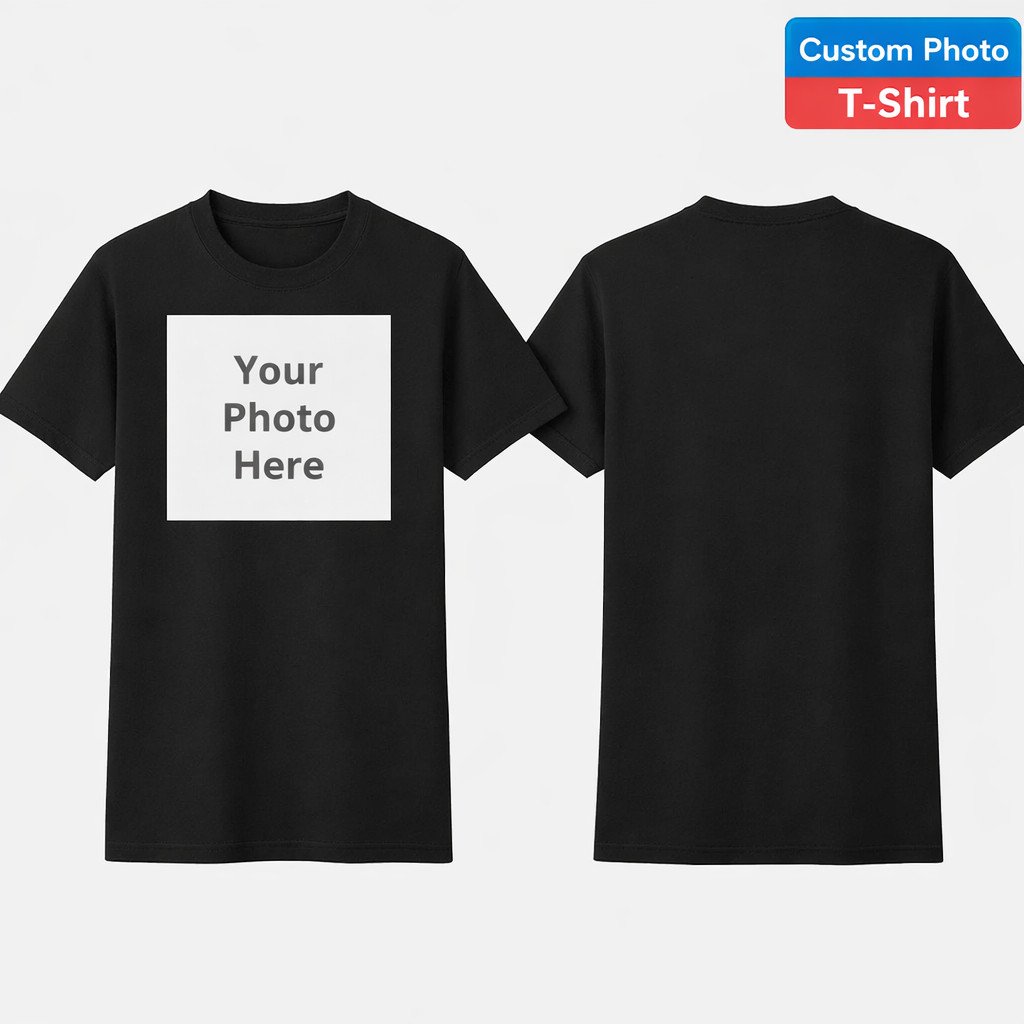 Personalized Photo T-shirt Custom Picture Gifts Your Image and Text Here S-3XL