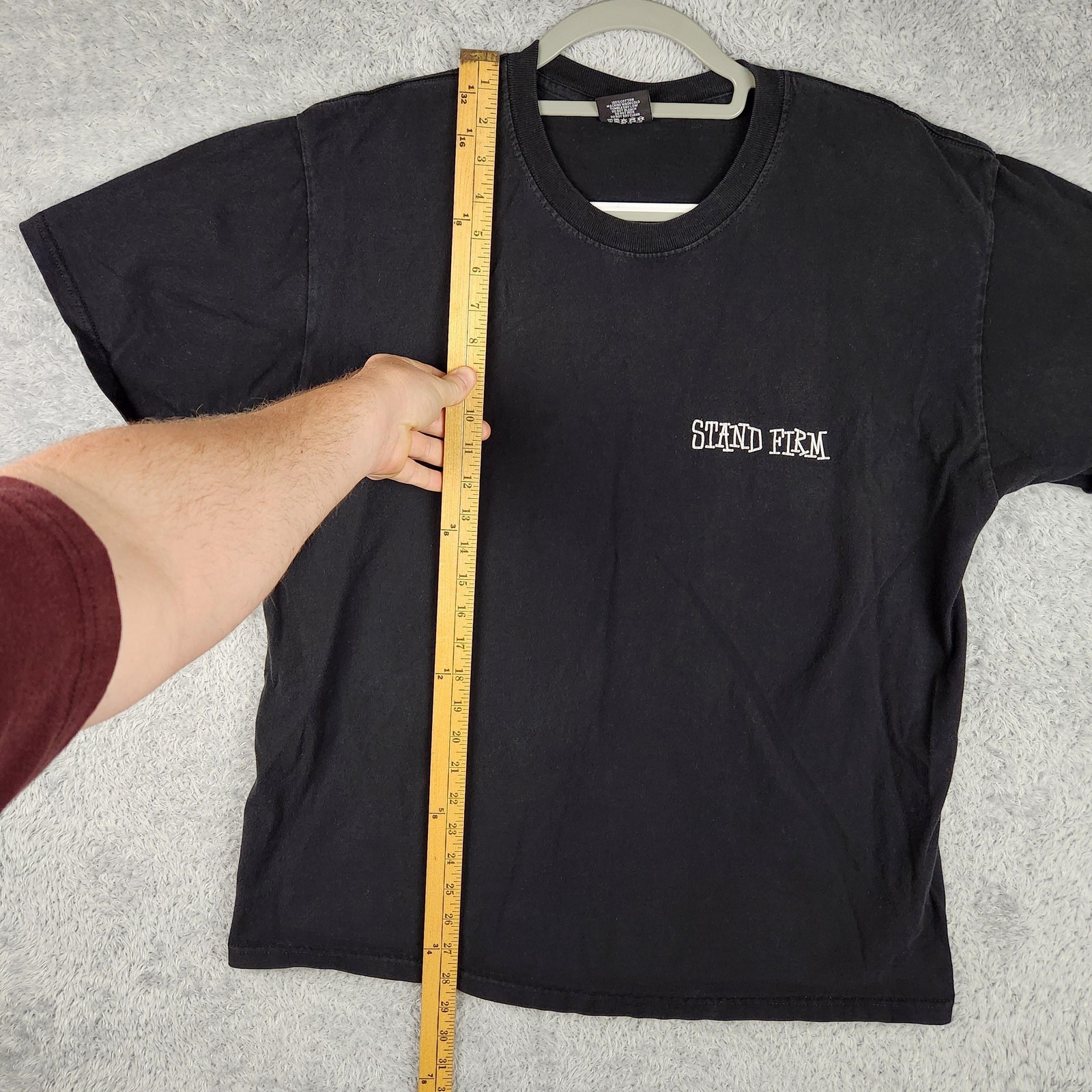 Vintage Stussy Shirt Mens Large Black Stand Firm End Racism Graphic Streetwear
