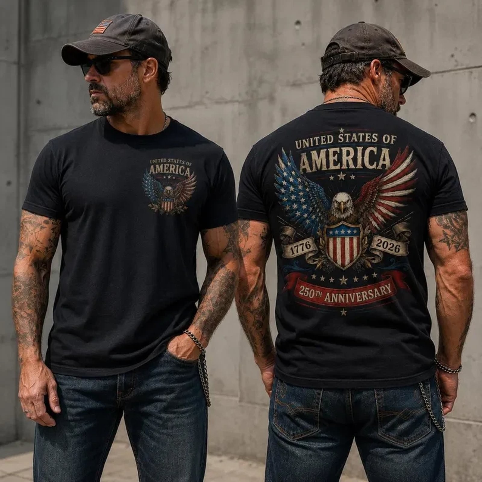 America 250th Anniversary Gift 4th of July T-shirt NEW