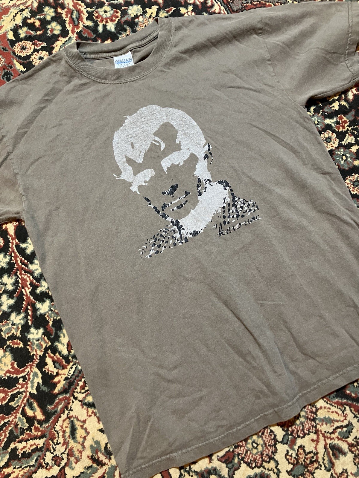 Jack Kerouac Y2K Men’s T Shirt Gray Size Medium 19.5×26.5