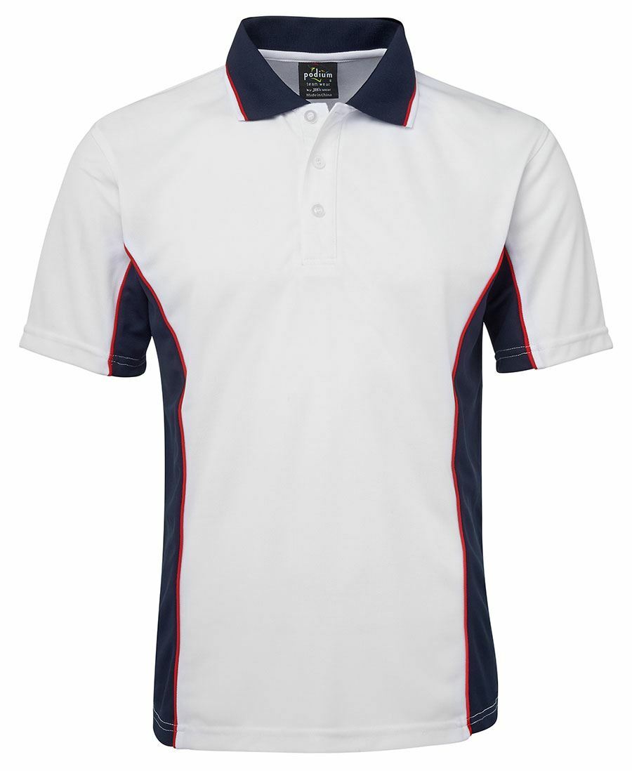 Podium Teamwear Adult Dynamic Look Contrast Polo Straight Hem 3-Button Placket