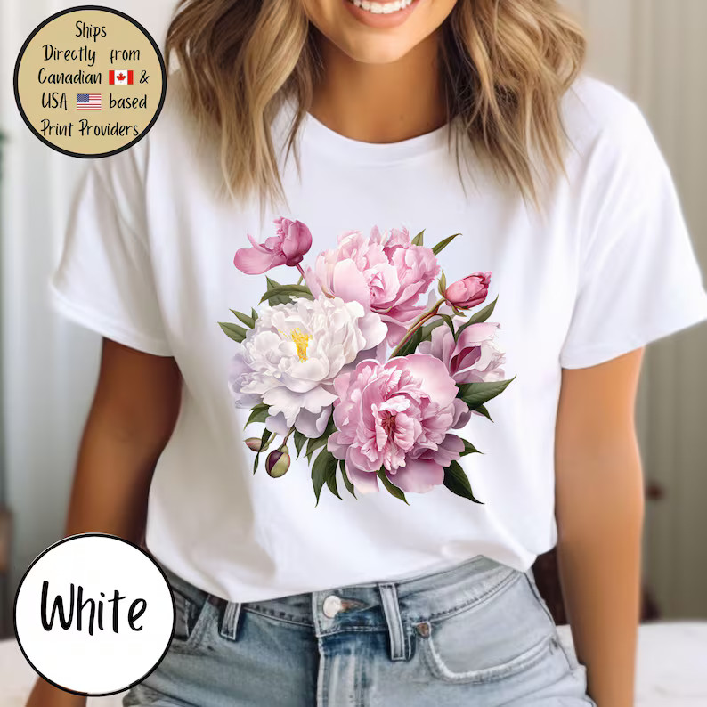 Pink Peony Lover Comfort Tee Shirt Gift Flower
