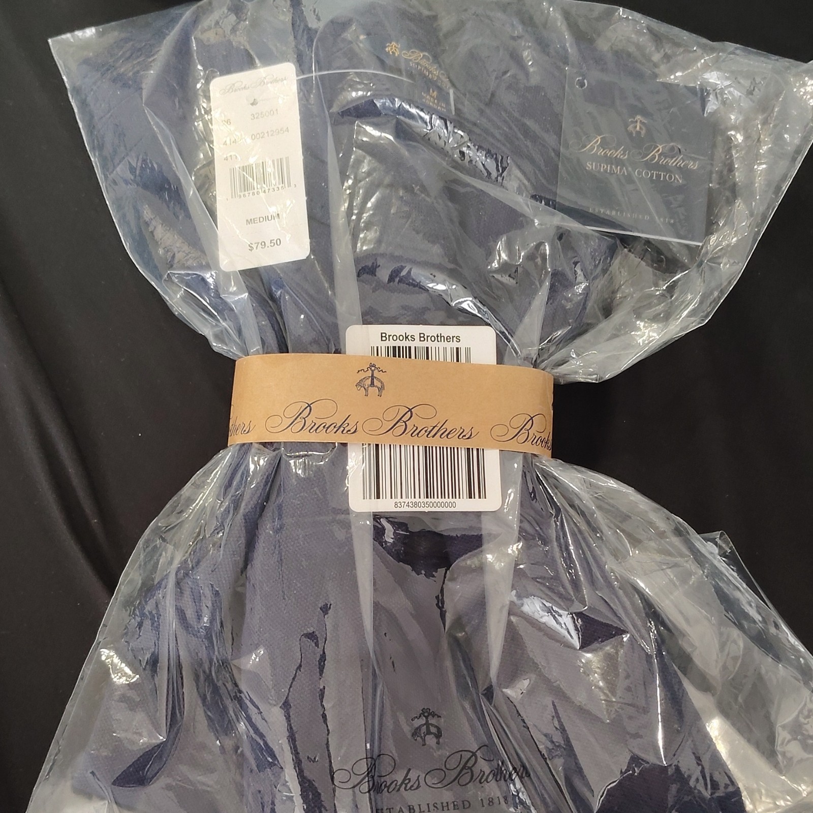 Brooks Brothers Blue Supima Cotton Jersey Logo T-Shirt Men’s Size M Solid