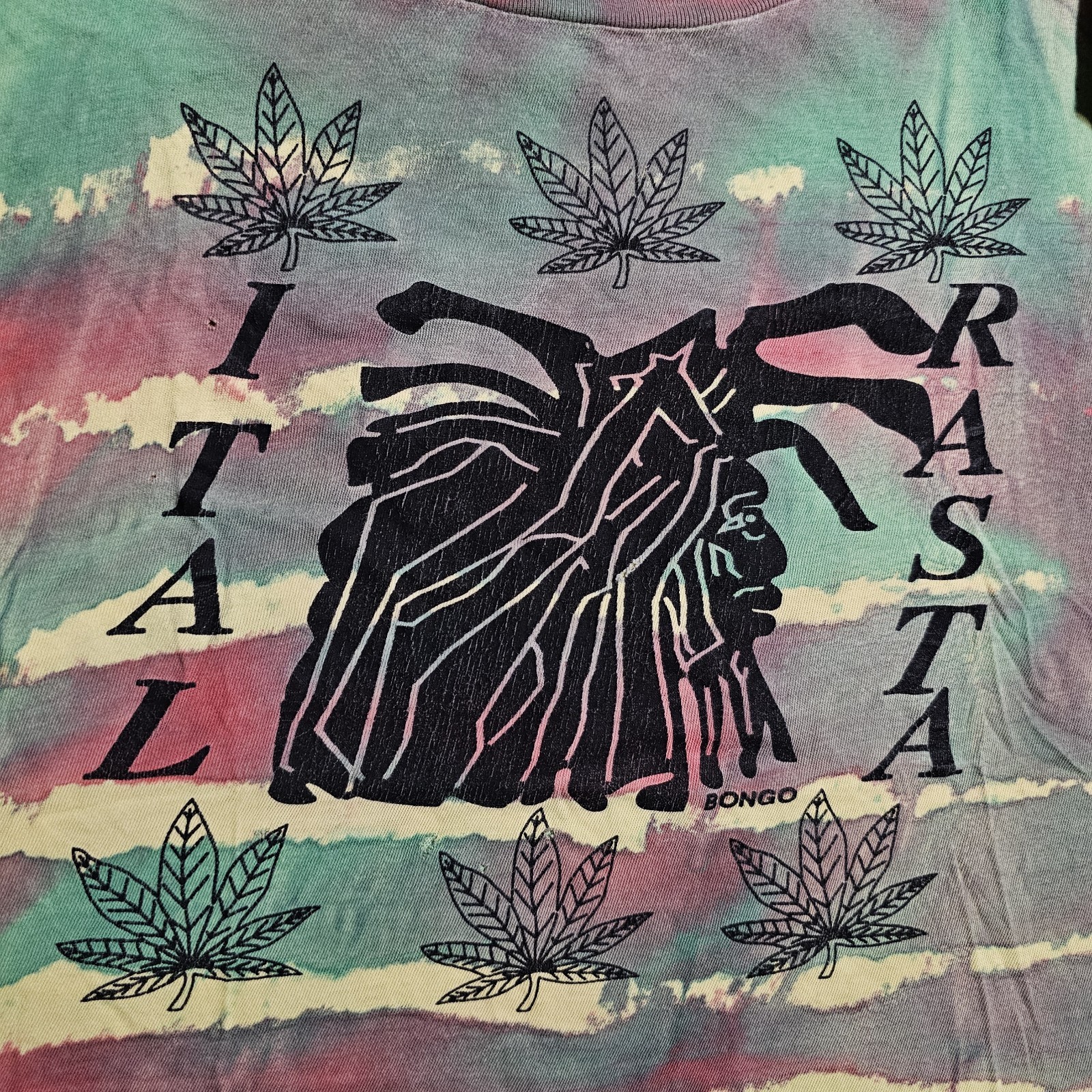 Vintage 70s 80s ITAL RASTA Test Your Government T-Shirt Mens XL Rare Punk Grunge