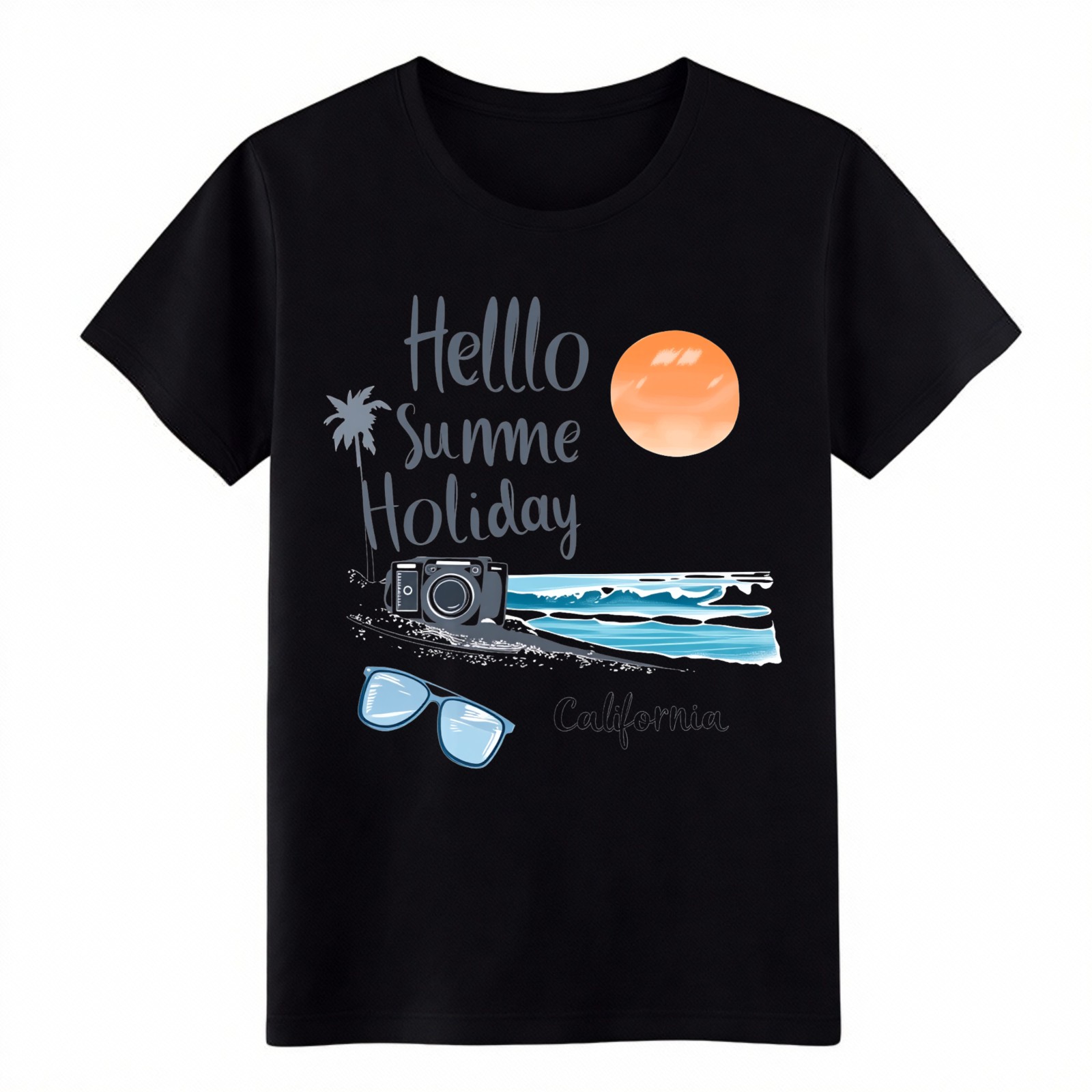 Summer Holiday California Beach Graphic T-Shirt Vacation Casual Short Sleeve Tee