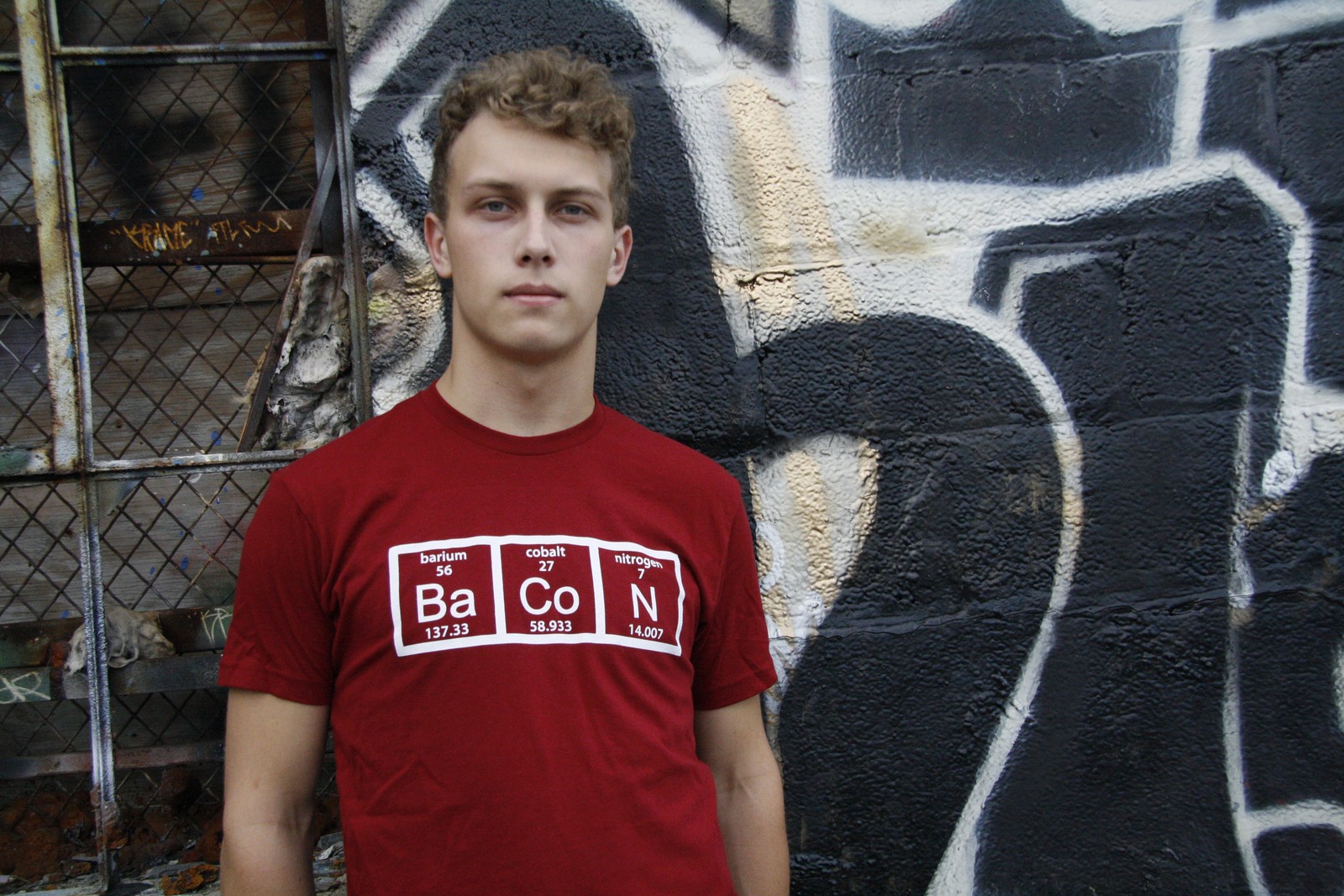 Mens The Chemistry Of Bacon T Shirt Funny Nerdy Graphic Periodic Table Science