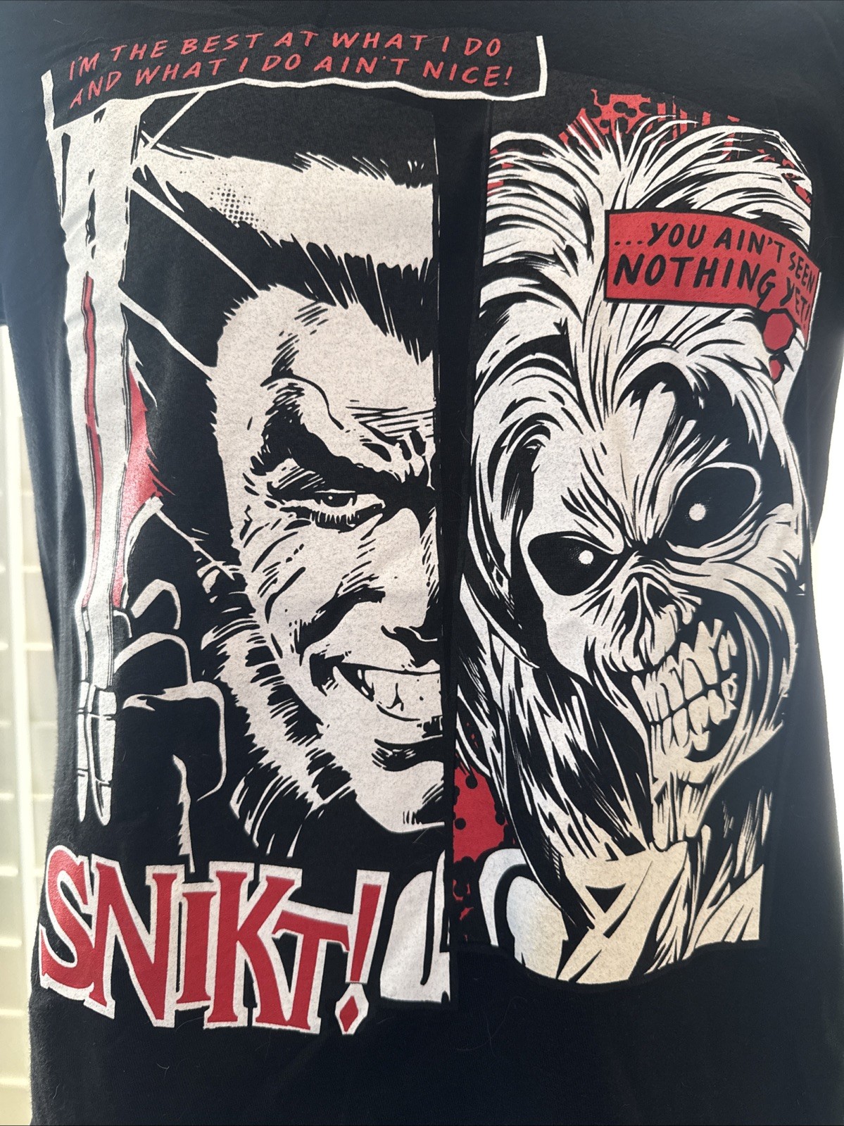 NWT Iron Maiden Marvel Wolverine SNIKT Graphic T-Shirt Men’s Small Black