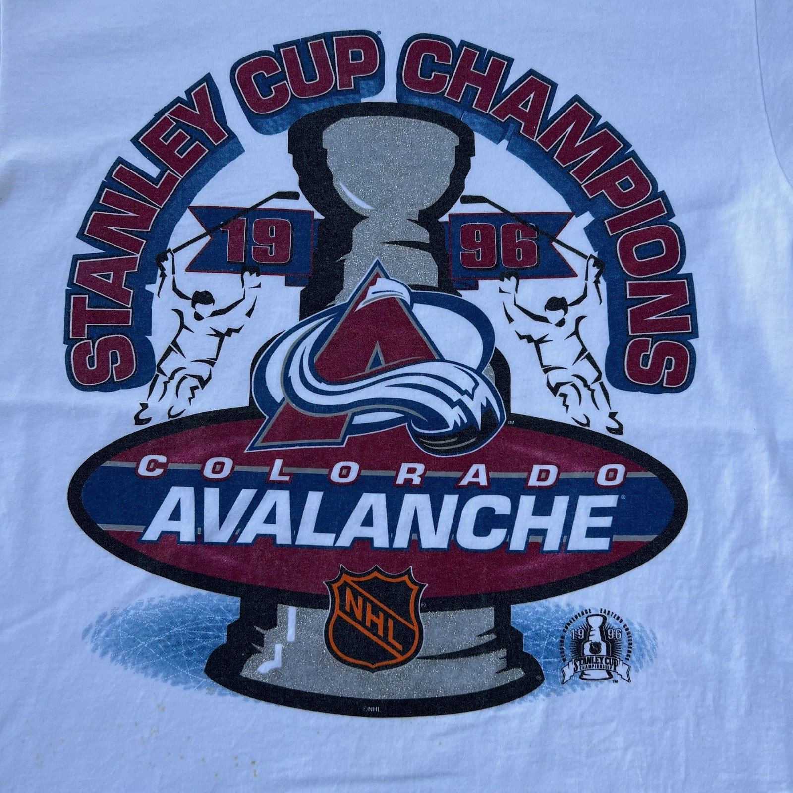 Vintage Starter NHL Colorado Avalanche 1996 Stanley Cup Champion T Shirt Men’s M