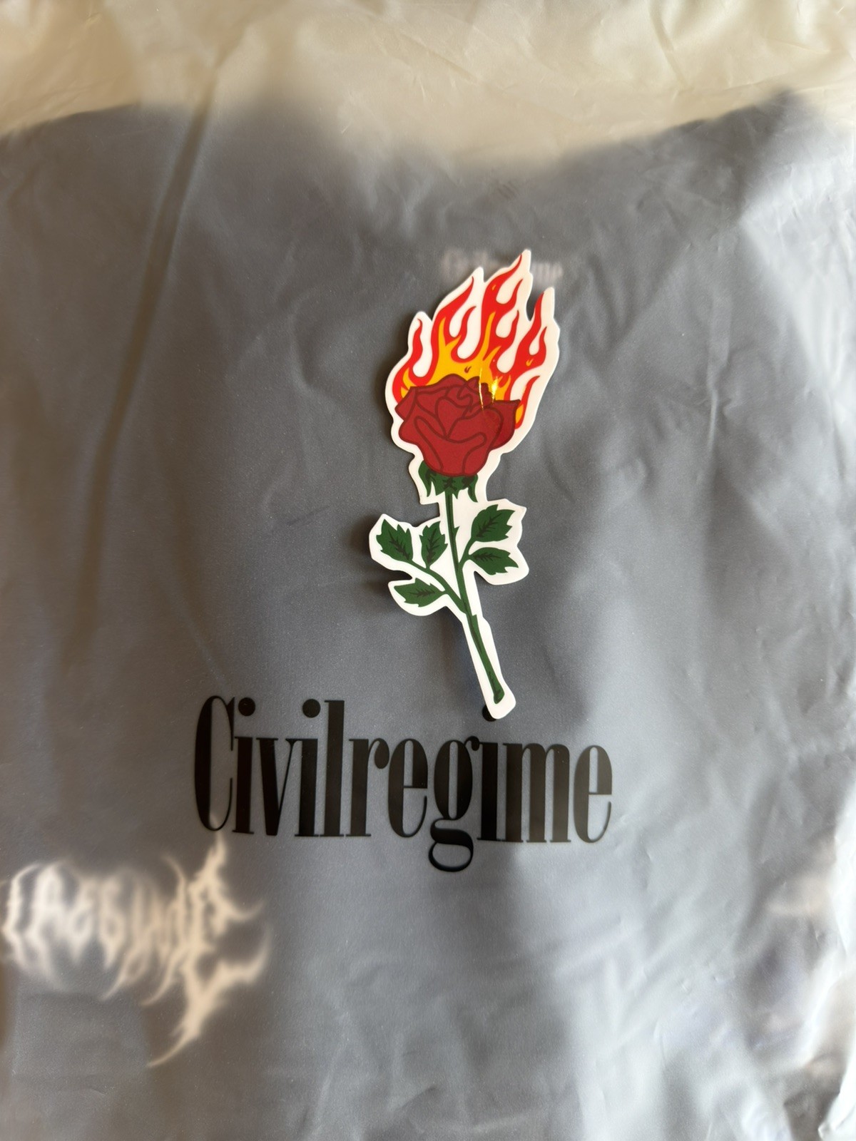 Size L – Civil Regime Roses From Concrete Skull Oversized T-Shirt