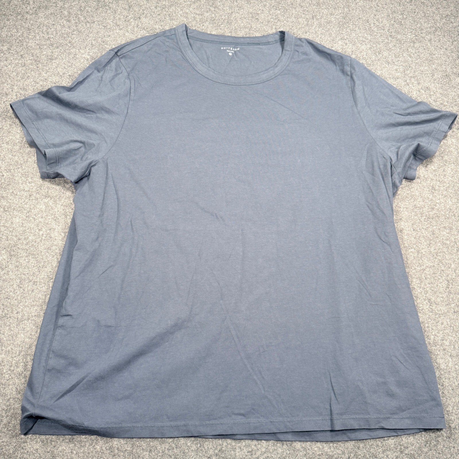 Mott & Bow XXXL Blue Gray Crewneck Short Sleeve 100% Peruvian Cotton T-Shirt