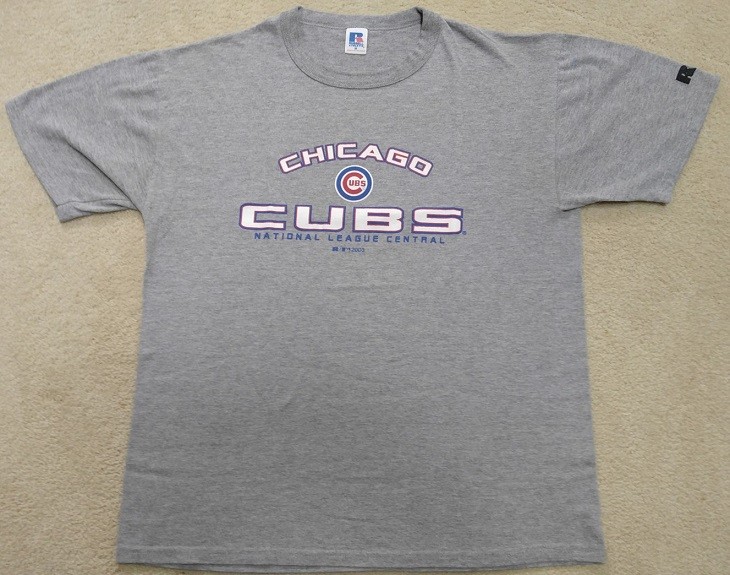 CHICAGO CUBS MLB Baseball Russell T-Shirt Men&rsquo;s Med Gray