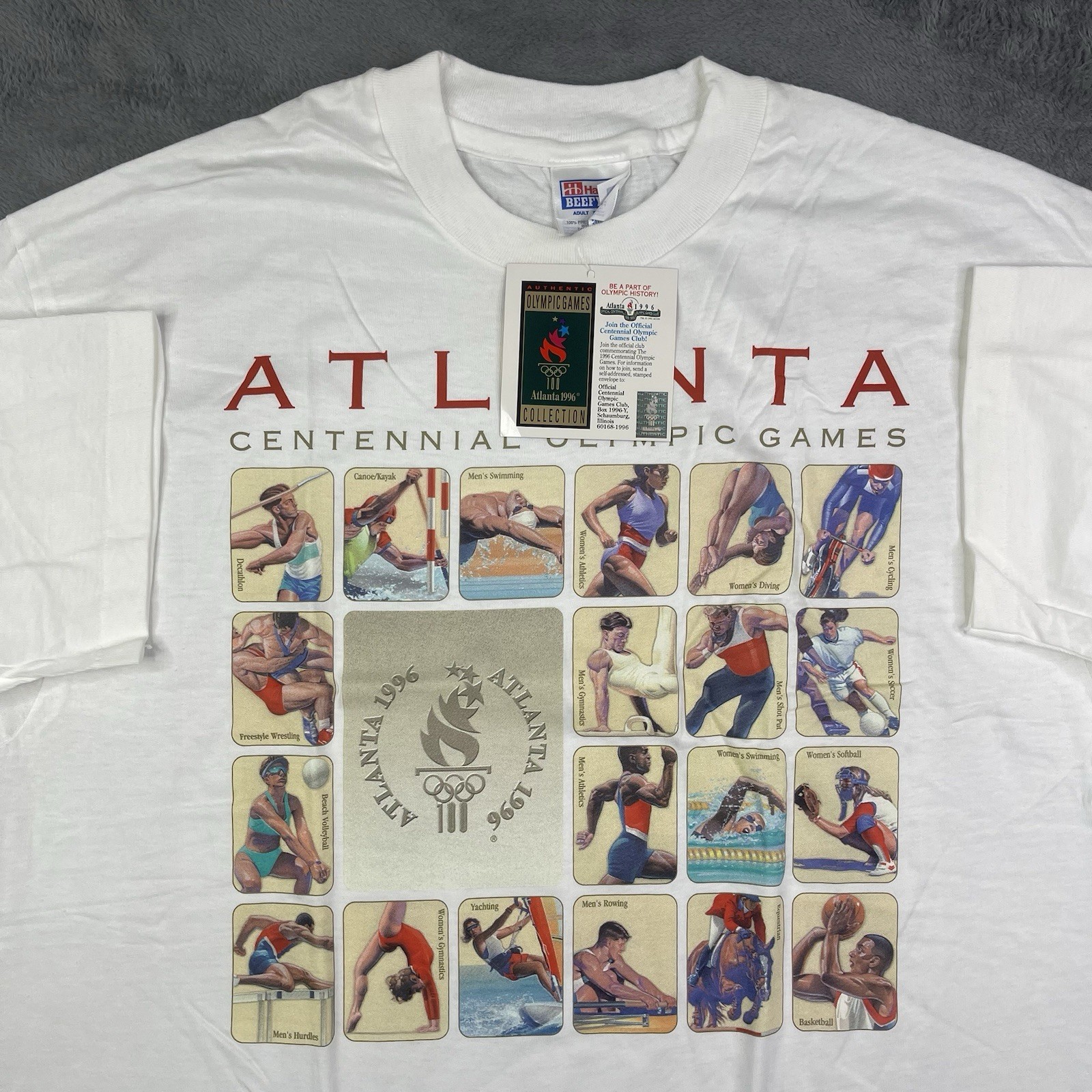 Vintage Olympics Shirt Mens XL Atlanta 1996 Single Stitch Sports Games 90s Torch