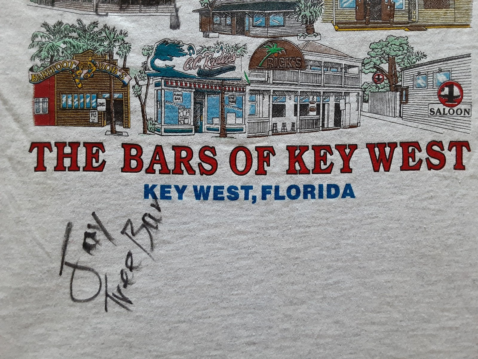 Bars of Key West Florida T Shirt Adult L – Bartender Signed – Delta Pro Weights