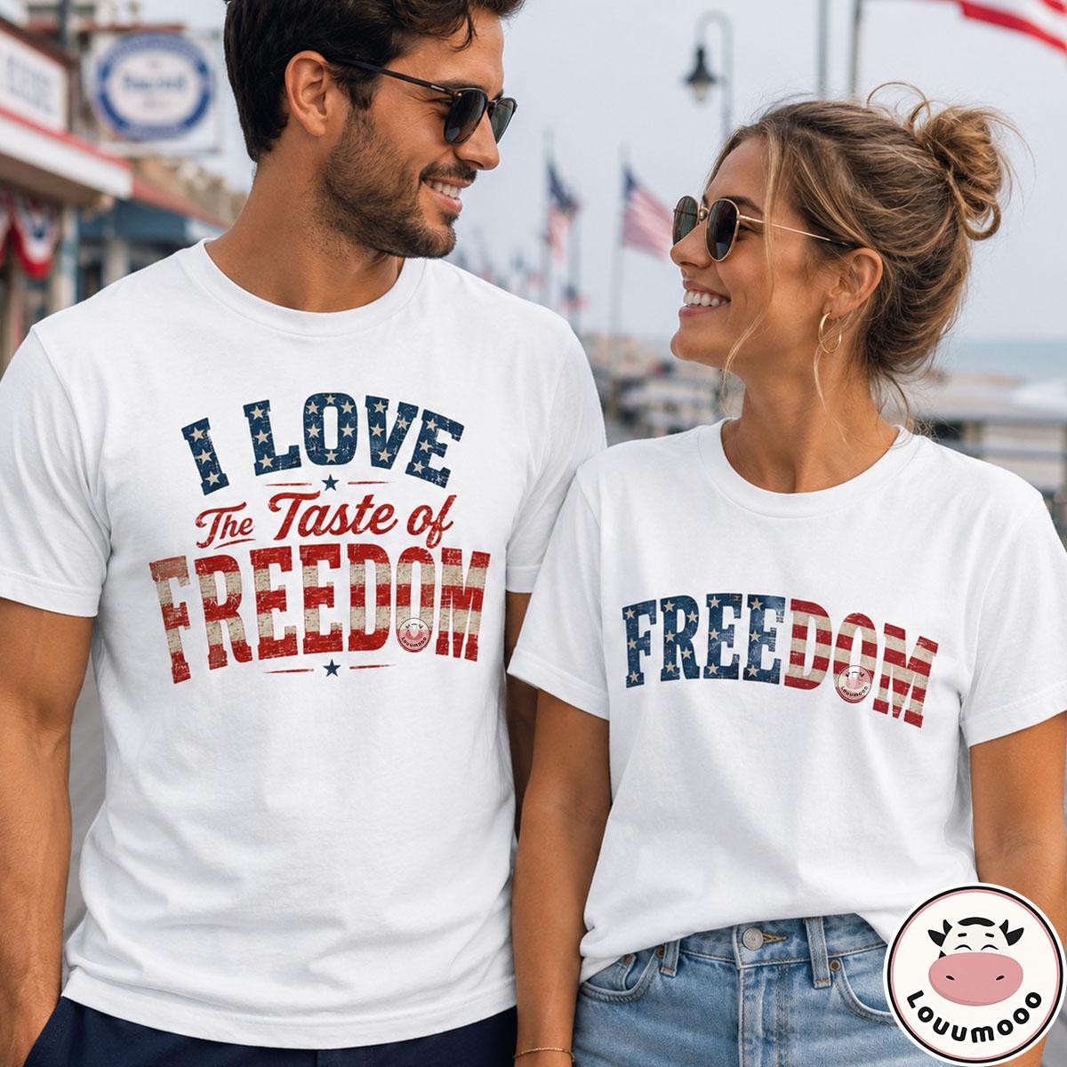 Matching Couple 4th of July Shirt Funny Independence Day Tee