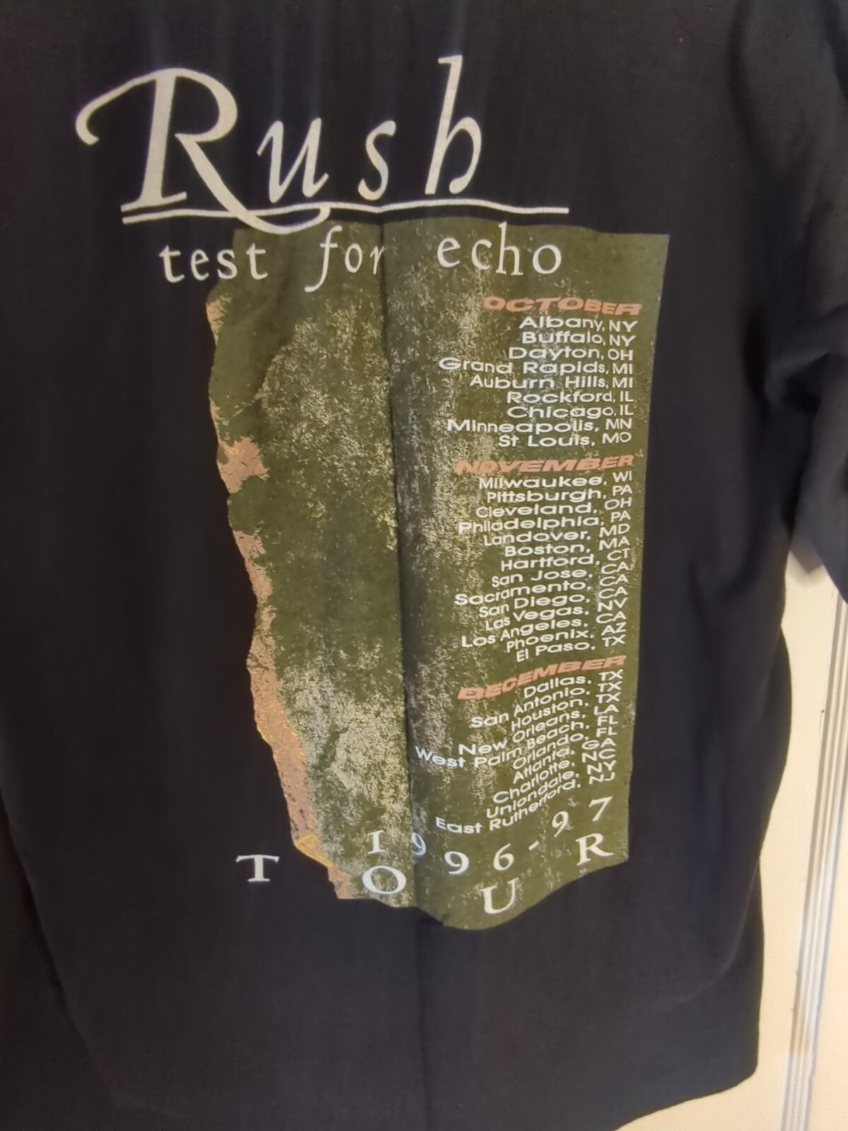 Vintage Rush Test for Echo 1996-97 Tour Band Single Stitch T-Shirt Size Large US