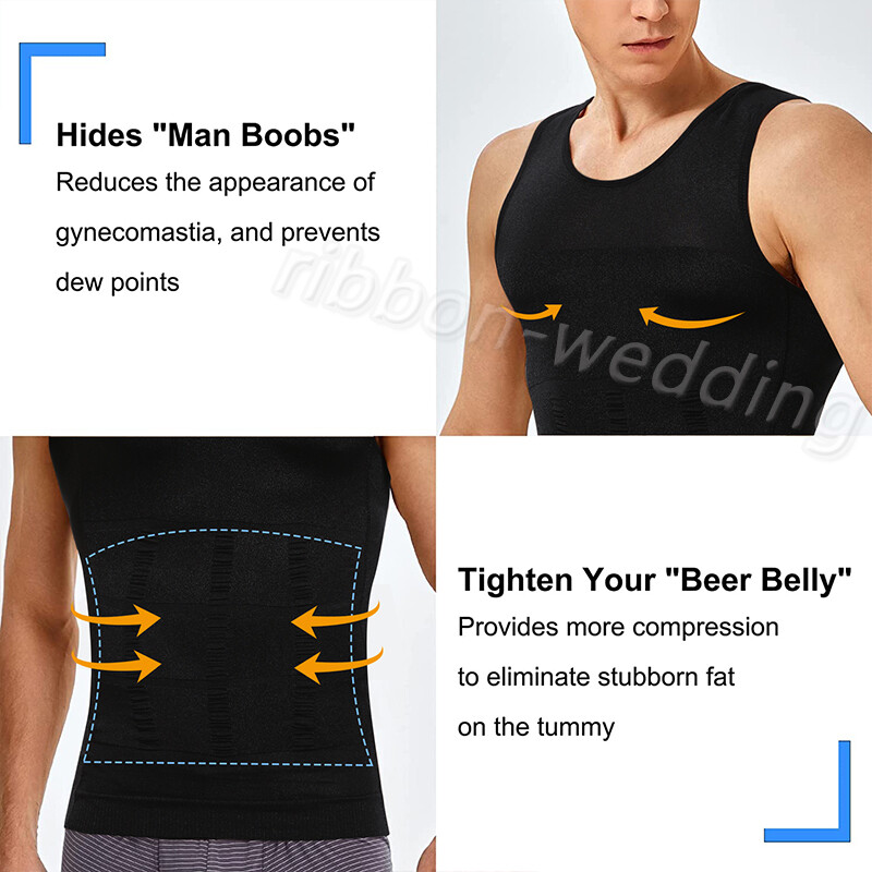Gynecomastia Compression Vest Fajas para Hombres Back Support Shapewear Tank Top