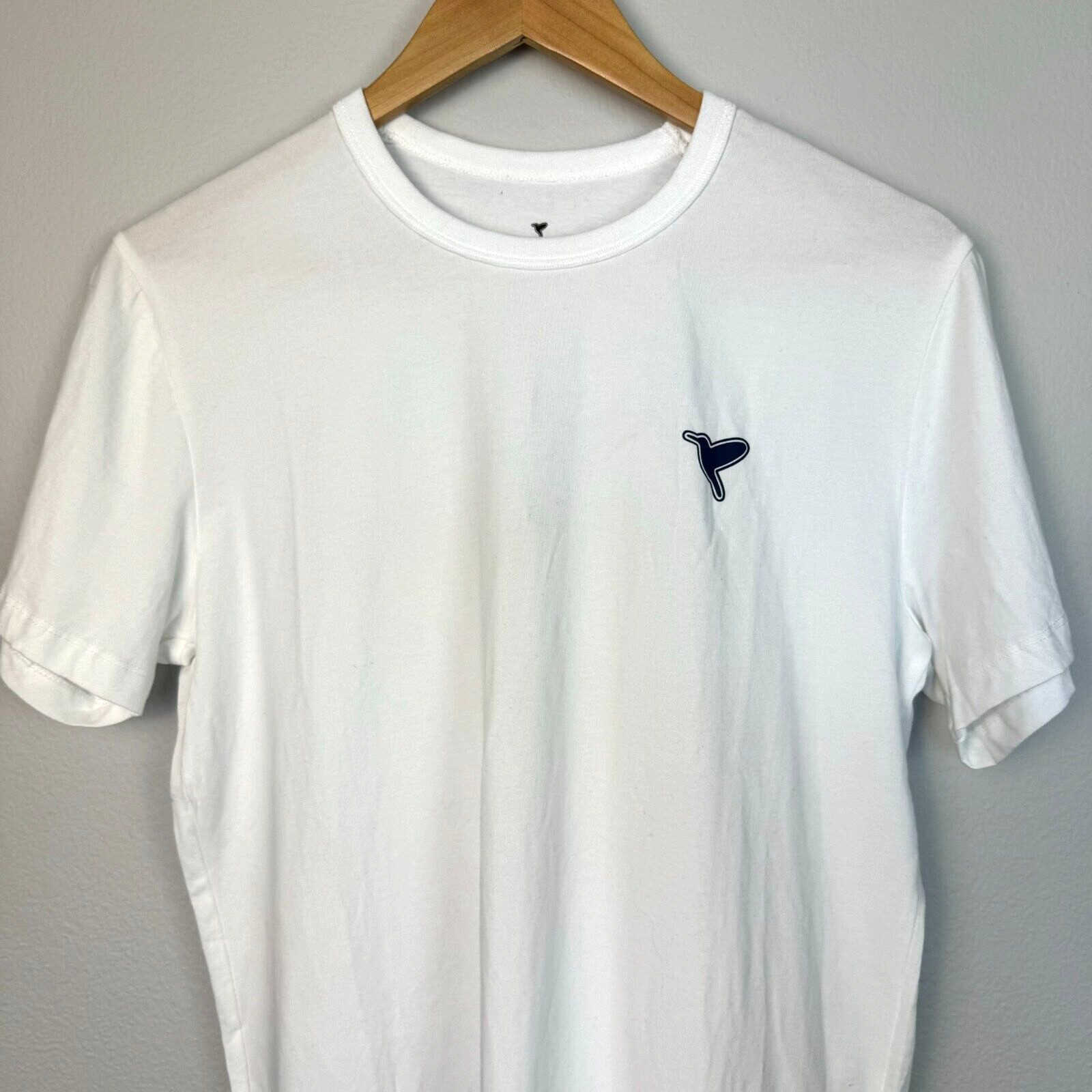 Birddogs Men T-Shirt Short Sleeve Crew Neck Palm Leaf Print Graphic White Medium